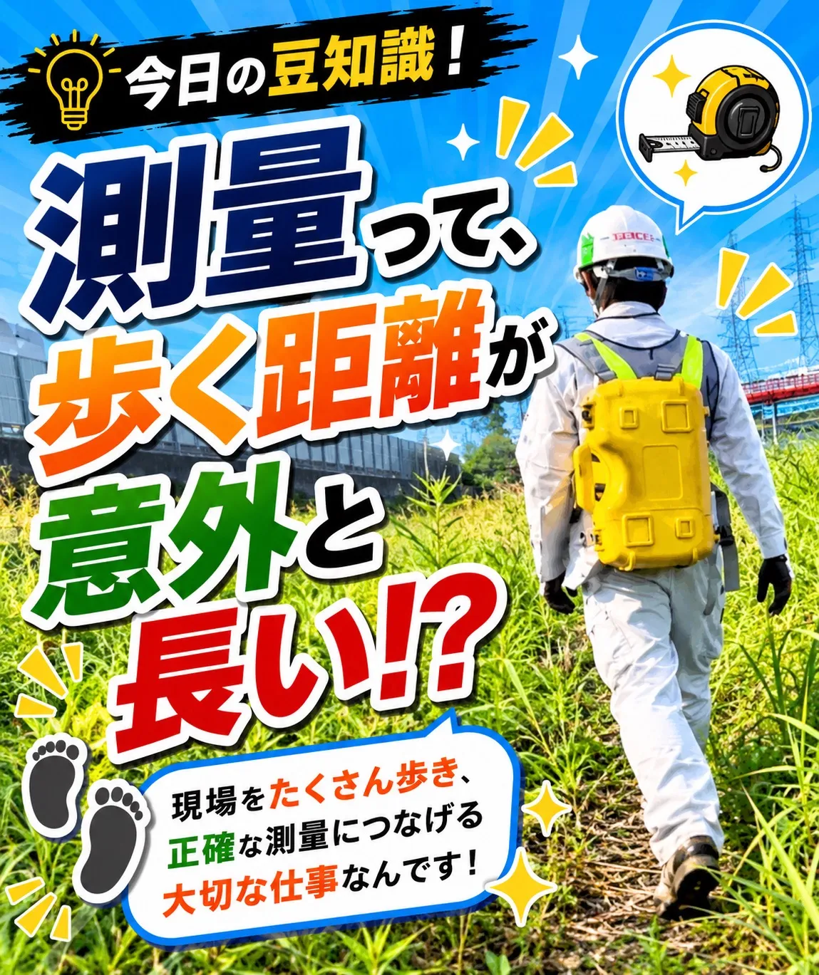 測量って、歩く距離が意外と長い!?