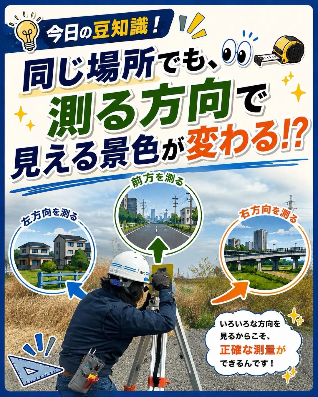 同じ場所でも測る方向で見える景色が変わる！？